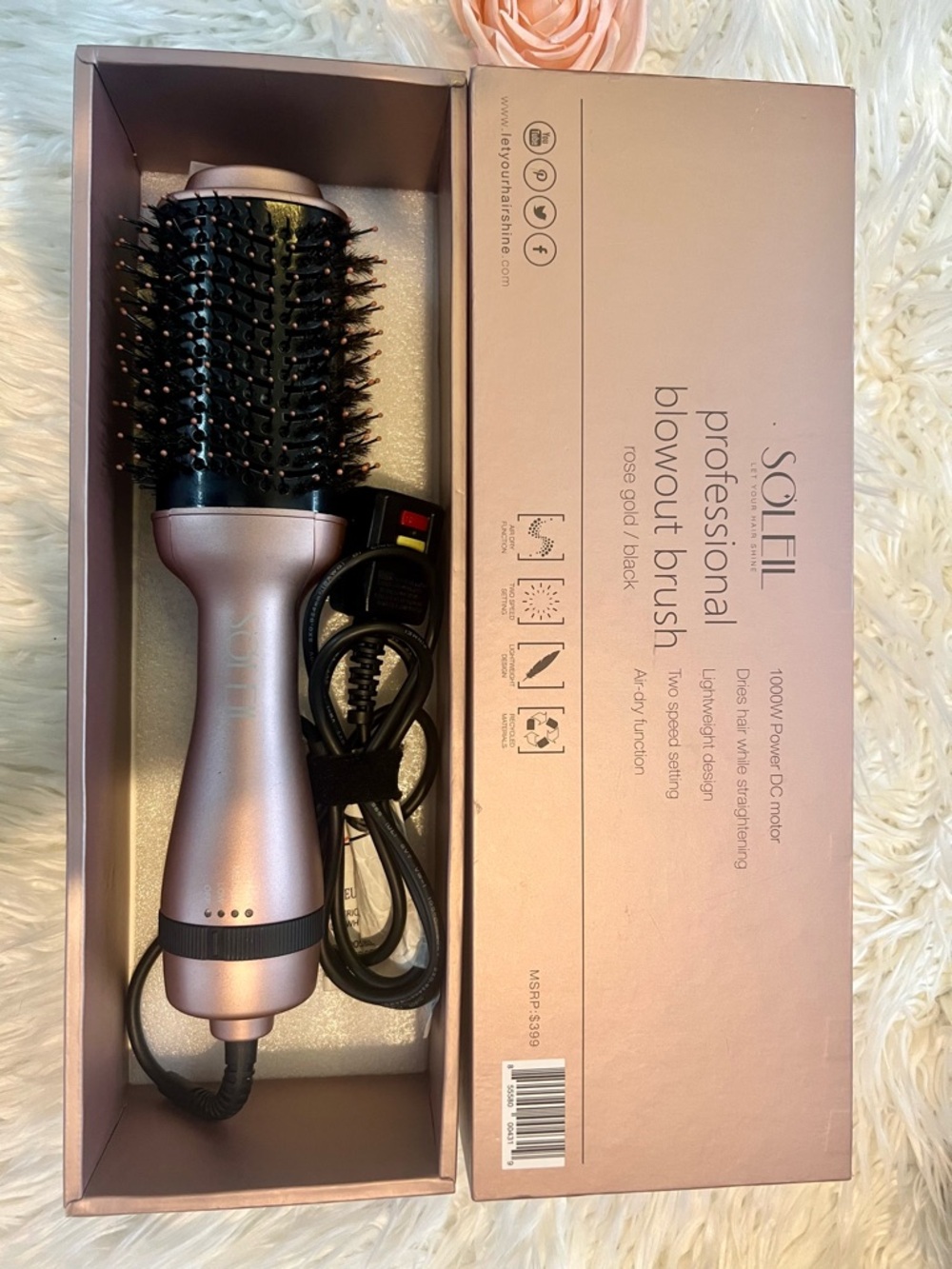 Soleil Professional Blowout Brush - Rose Gold/Black - Picture 4 of 6
